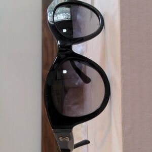 Authentic Chanel black round sunglasses